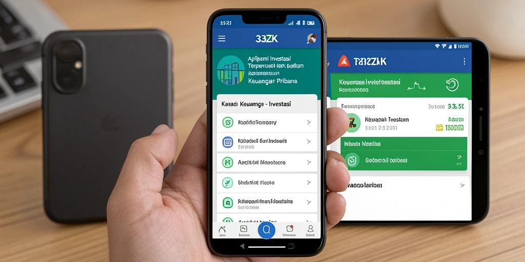 Screenshot aplikasi 33ZK menampilkan antarmuka investasi yang interaktif.