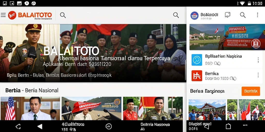 Antarmuka aplikasi BALAITOTO yang menunjukkan berita terkini.