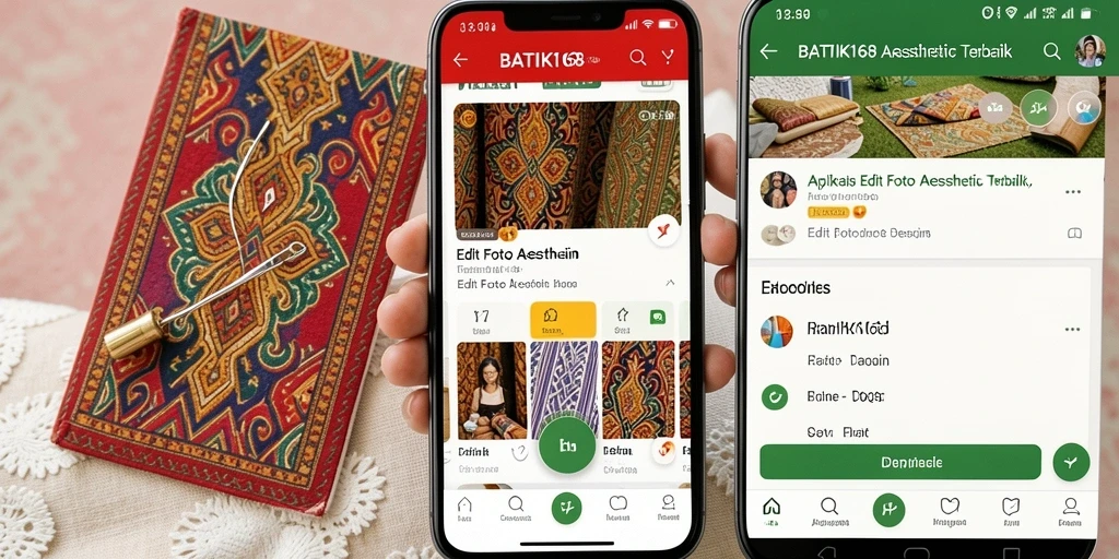Antarmuka aplikasi BATIK168 untuk Edit Foto Aesthetic yang menarik.