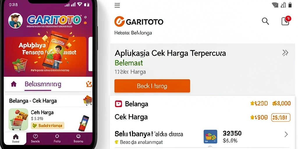 Antarmuka aplikasi GARITOTO yang informatif untuk Cek Harga.