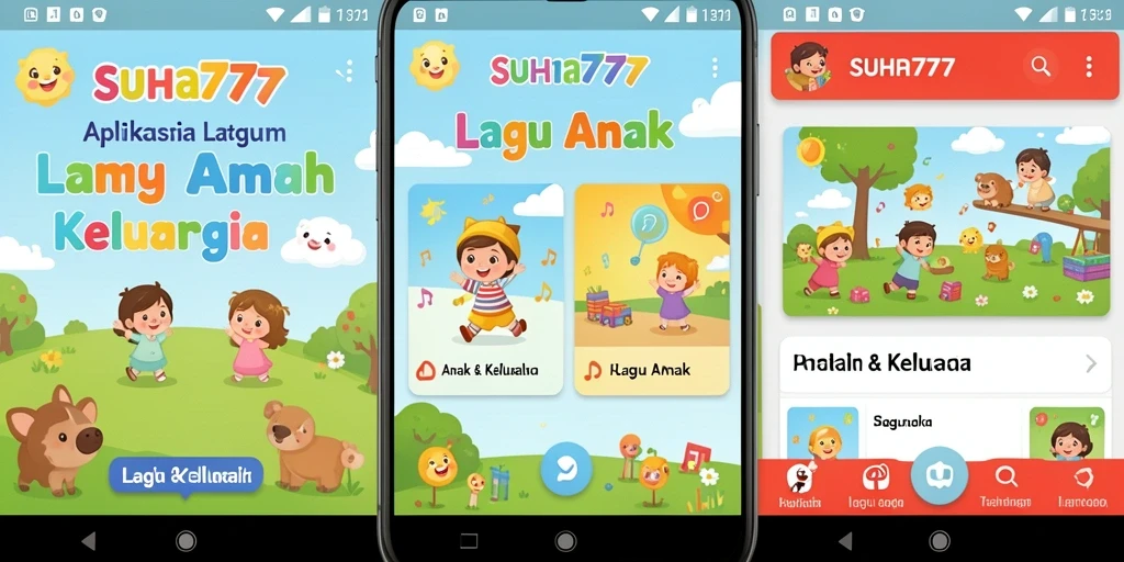 Tampilan antarmuka SUHU777 yang ceria untuk anak-anak.